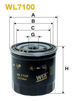 WIX FILTERS alyvos filtras WL7100